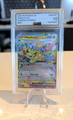 Pokemon Pikachu ex Holo #057/191 Surging Sparks 2024 - AGS 10 Gem Mint✅ - Image 1