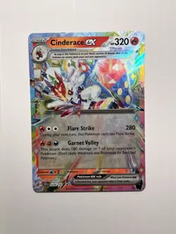 Cinderace EX 028/142 Stellar Crown Holo - Double Rare Pokemon TCG NM - Image 1