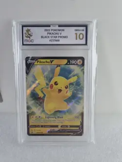 2022 Pokemon Pikachu V Black Star Promo Swsh198. Mgc 10 - Image 1