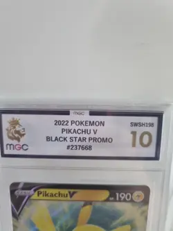 2022 Pokemon Pikachu V Black Star Promo Swsh198. Mgc 10 - Image 3