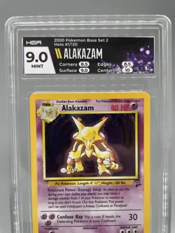 1999 Pokemon Base Set 2 Alakazam Holo #1/102 HGA 9 MINT - Image 2