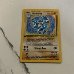Pokemon Tcg Base Set Machamp Holo Rare 1st Edition Vintage - Image 1