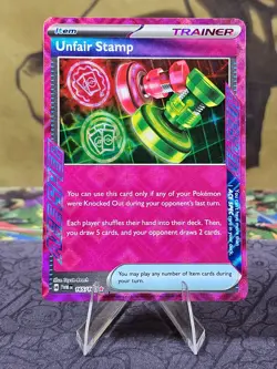 Pokemon TCG Unfair Stamp 165/167 ACE SPEC Rare Sv06 Twilight Masquerade Holo NM - Image 1