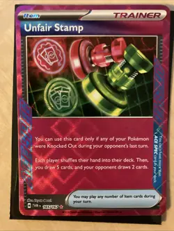Pokemon Card Unfair Stamp 165/167 Ace Spec S&V Twilight Masquerade Near Mint - Image 1