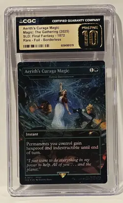 PRISTINE GEM 10 - Aerith’s Curaga Magic FOIL - 1872 Instant Final Fantasy MTG - Image 3