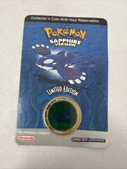 Pokemon - Sapphire Kyogre Limited Edition Holographic Collectible Coin Sealed - Image 1