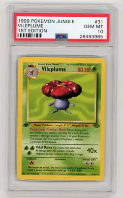 Pokemon Jungle 1999 1st Edition Vileplume PSA 10 Gem Mint 31/64 - Image 1