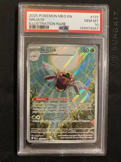 Pokemon Ninjask 137/132 Me01: Mega Evolution Illustration Rare Holo 2025 PSA 10 - Image 1