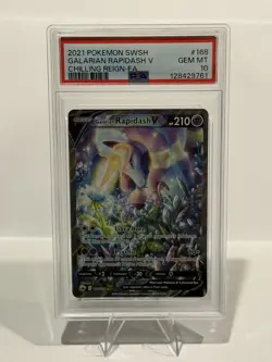 Pokemon TCG Galarian Rapidash v Alternative Art 168/198 PSA 10 - Image 1
