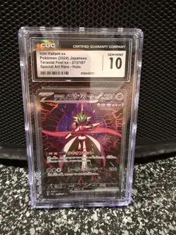 Iron Valiant Ex 213/187 SAR Terastal Fest Pokemon JPN Cgc 10 - Image 1