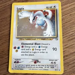 Lugia 9/111 Neo Genesis Holo Pokemon TCG 2000 HEAVILY PLAYED HP - Image 2