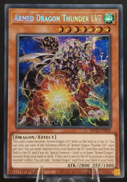 Armed Dragon Thunder LV7 MP22-EN002 Prismatic Secret Rare (1st Ed) - YuGiOh (NM) - Image 1