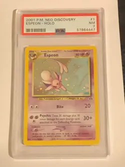 Espeon 1/75 Neo Discovery Holo Pokemon Card PSA 7 - Image 2