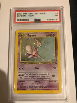 Espeon 1/75 Neo Discovery Holo Pokemon Card PSA 7 - Image 3