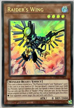 PHRA-EN001 Raider's Wing - Ultra Rare 1st Edition Lightly Played YuGiOh Card - Image 1