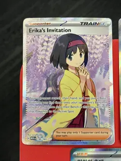 Pokemon TCG 3 Card Lot Trainer Supporter Full Art Holo Jap KOR Erika Invite NM - Image 2
