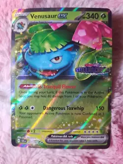 2024 POKEMON VENUSAUR EX STELLAR CROWN Stamped Promo #001 TCG CARD GAMESTOP - Image 1