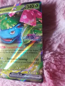 2024 POKEMON VENUSAUR EX STELLAR CROWN Stamped Promo #001 TCG CARD GAMESTOP - Image 3
