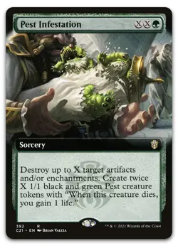 Pest Infestation (Extended Art) #392 (NM) Commander 2021 C21 Magic MTG - Image 1