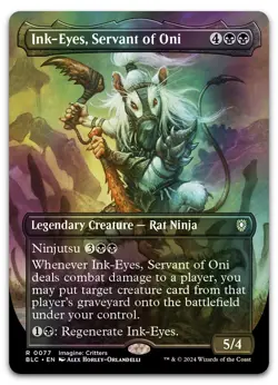 Ink-Eyes, Servant of Oni (Borderless) #77 (Foil) (NM) Bloomburrow BLC Magic MTG - Image 1