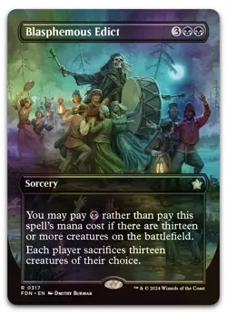 Blasphemous Edict (Borderless) #317 (Foil) (NM) Foundations FDN Magic MTG - Image 1