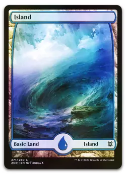 Island (271) - Full Art #271 (Foil) (NM) Zendikar Rising ZNR Magic MTG - Image 1