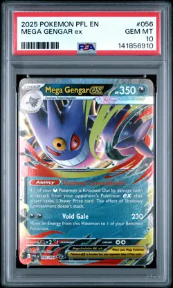 2025 Pokemon PFL EN-Phantasmal Flames Mega Gengar EX PSA 10 #056 - Image 1