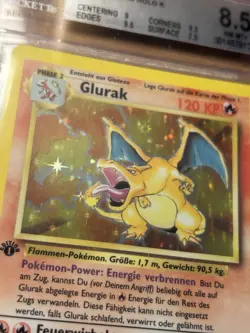 1999 Pokemon Charizard - GERMAN Glurak 1st Edition Base Set Holo BGS 8.5 - Image 2