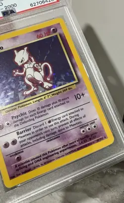 1999-2000 Pokemon Base Set 4th Print Mewtwo Holo 10/102 PSA 9 Mint - Image 3
