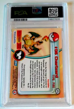 1999 TOPPS POKEMON CHARIZARD #6 PSA 7 1ST EDT BLUE LOGO - Image 2