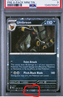 Pokemon Costco Prismatic Evolutions 8-Pack Mini Tins Promo UMBREON PSA 9 Swirl - Image 3