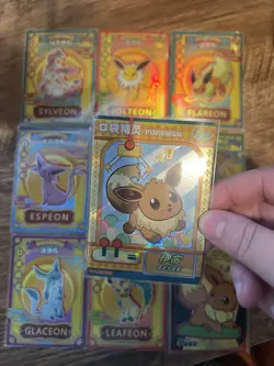 Pokemon Chinese Pocket Eif Baby Claw Machine GR Full Eeveelution Set + SR/QR - Image 2