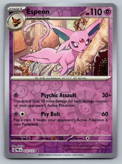 Pokemon TCG SV: Prismatic Evolutions Espeon 033/131 Reverse Holo - Image 1