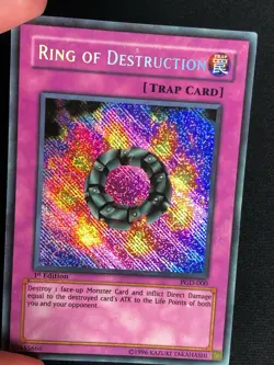 YUGIOH MISPRINT! RING OF DESTRUCTION PGD-000 1ST ASIAN ENGLISH - REVERSE FOIL - Image 1