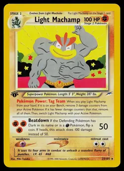 Pokemon Card - Light Machamp Neo Destiny 25/105 Rare 1st Edition - Image 1