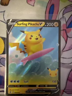 POKEMON TCG - Surfing Pikachu V - Celebrations 25th - 008/025 - Full Art - NM 2 - Image 1
