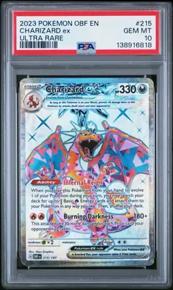 2023 POKEMON OBF EN-OBSIDIAN FLAMES ULTRA RARE #215 CHARIZARD EX PSA 10 - Image 1
