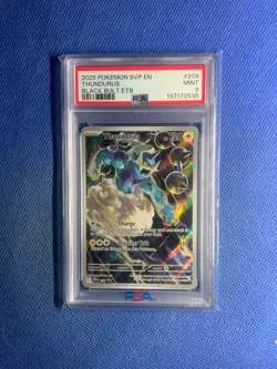 2025 POKEMON SVP EN-SV BLACK STAR PROMO #209 THUNDURUS BLACK BOLT PC ETB PSA 9 - Image 1