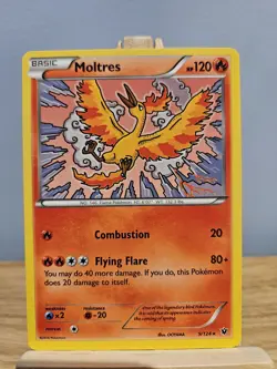 Pokemon TCG Moltres Fates Collide 9/124 Regular Rare NM - Image 2