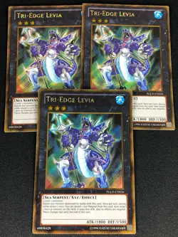 YUGIOH TRI-EDGE LEVIA PGLD-EN026 GOLD X3 (NM) - Image 1