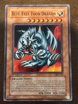 Yu-Gi-Oh! TCG Blue-Eyes Toon Dragon Pegasus 1st Ed SDP-020 3000 ATK 2500 DEF - Image 1