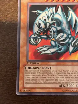 Yu-Gi-Oh! TCG Blue-Eyes Toon Dragon Pegasus 1st Ed SDP-020 3000 ATK 2500 DEF - Image 2