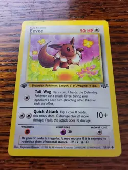 Pokemon Card Eevee Jungle 1st Edition Set Common 51/64 PL - Image 1