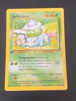 CARTE POKEMON BULBIZARRE 44/102 EDITION 1 FR SET DE BASE COMMUNE - NM - Image 1