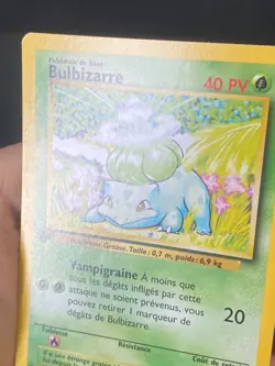 CARTE POKEMON BULBIZARRE 44/102 EDITION 1 FR SET DE BASE COMMUNE - NM - Image 2