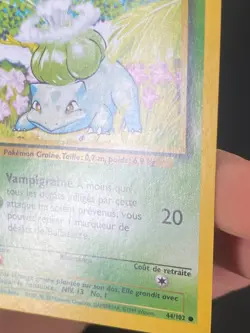 CARTE POKEMON BULBIZARRE 44/102 EDITION 1 FR SET DE BASE COMMUNE - NM - Image 5