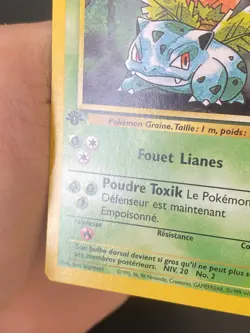 CARTE POKEMON HERBIZARRE 30/102 EDITION 1 FR SET DE BASE PEU COMMUNE - NM+ - Image 3
