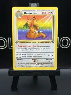 Pokemon Card WOTC 1999 1st Edition Dragonite 19/62 Fossil Set - LP - Image 2