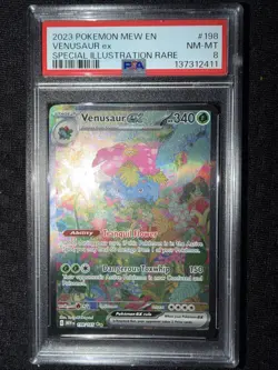 2023 POKEMON MEW EN-151 SPECIAL ILLUSTRATION RARE #198 VENUSAUR EX PSA 8 - Image 1