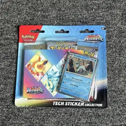 Pokemon TCG Prismatic Evolutions Tech Sticker Collection Glaceon 3 Pack Sealed - Image 1